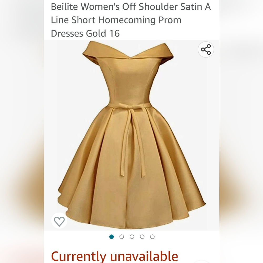 Women's size 16 gold satin midi dress by Beilite.
